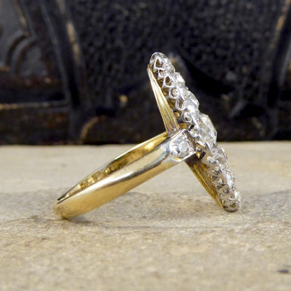 Antique Victorian 2.37ct Diamond Navette Ring