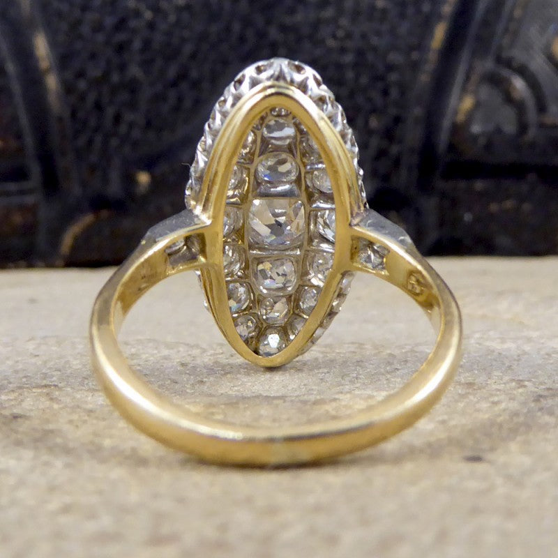Antique Victorian 2.37ct Diamond Navette Ring