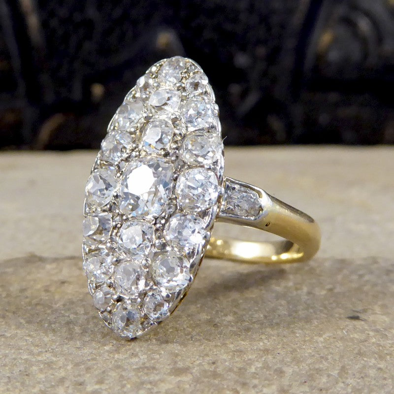 Antique Victorian 2.37ct Diamond Navette Ring