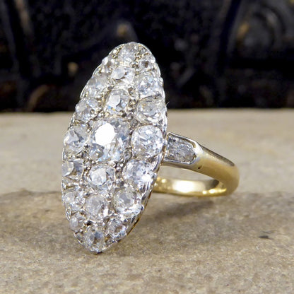 Antique Victorian 2.37ct Diamond Navette Ring