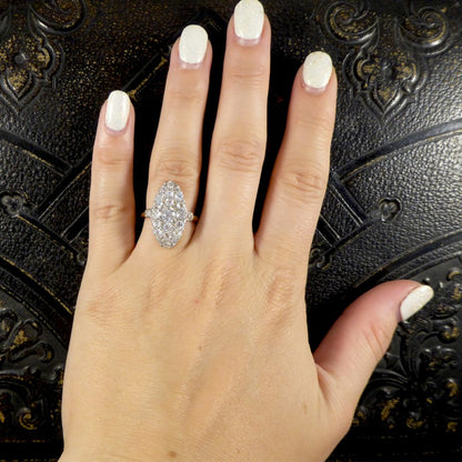 Antique Victorian 2.37ct Diamond Navette Ring