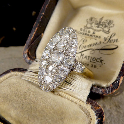 Antique Victorian 2.37ct Diamond Navette Ring