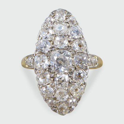 Antique Victorian 2.37ct Diamond Navette Ring