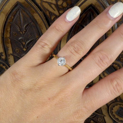 1.08ct Round Brilliant Cut Diamond Solitaire Engagement Ring, 18ct Yellow Gold