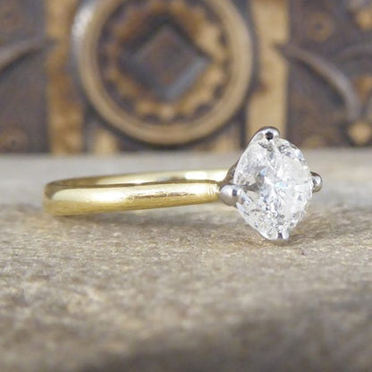 1.08ct Round Brilliant Cut Diamond Solitaire Engagement Ring, 18ct Yellow Gold