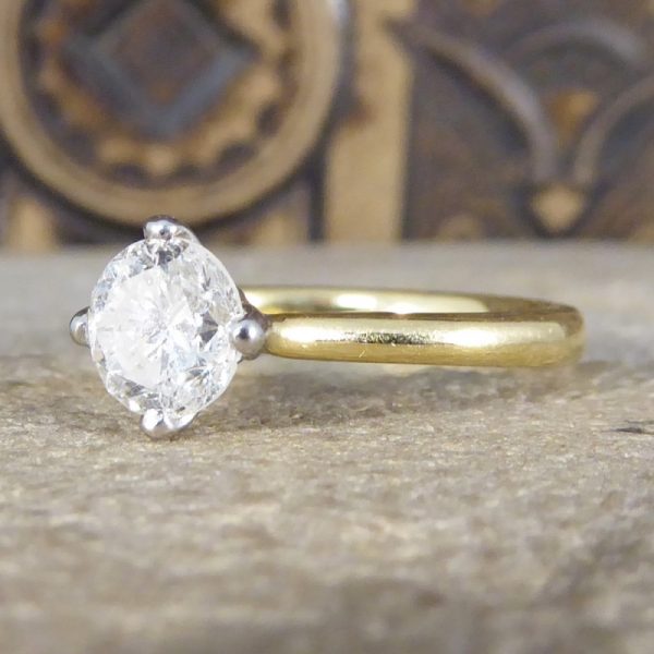 1.08ct Round Brilliant Cut Diamond Solitaire Engagement Ring, 18ct Yellow Gold