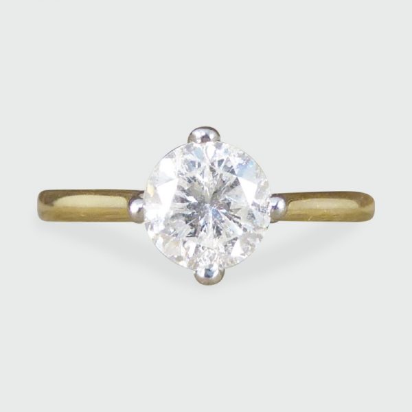 1.08ct Round Brilliant Cut Diamond Solitaire Engagement Ring, 18ct Yellow Gold