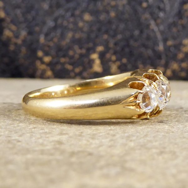 Antique Edwardian 1.85ct Old Cut Diamond Five Stone Ring, 18ct Gold
