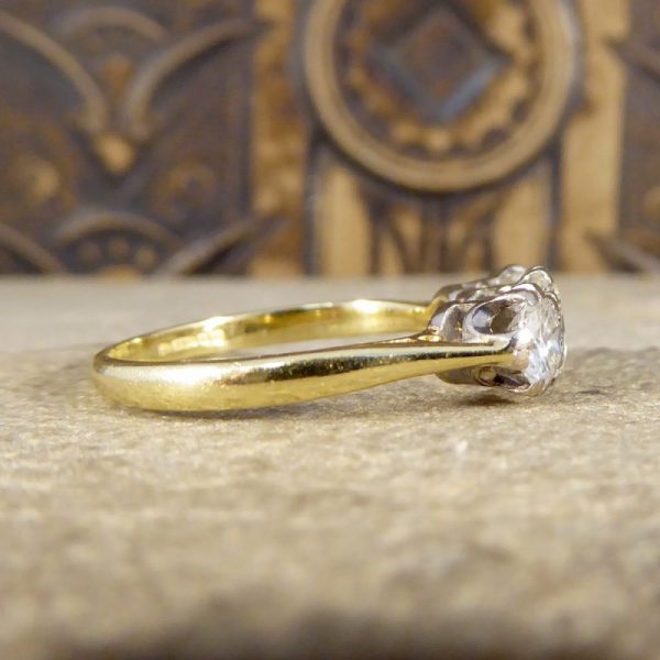 Vintage 1.54ct Three Stone Diamond Ring, 18ct Gold