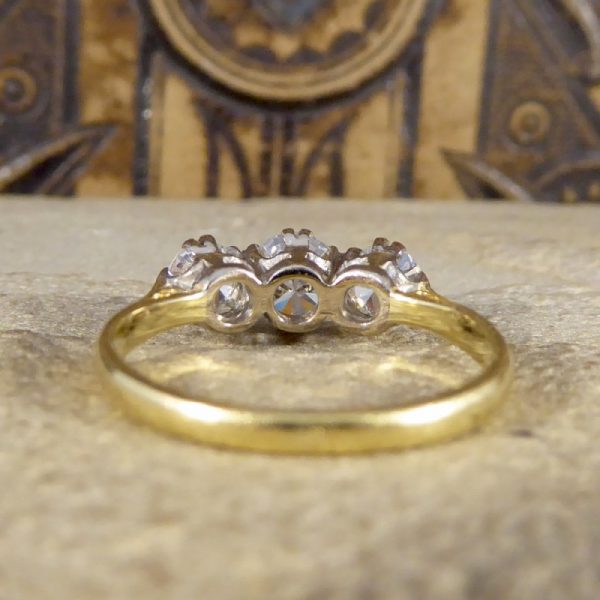 Vintage 1.54ct Three Stone Diamond Ring, 18ct Gold