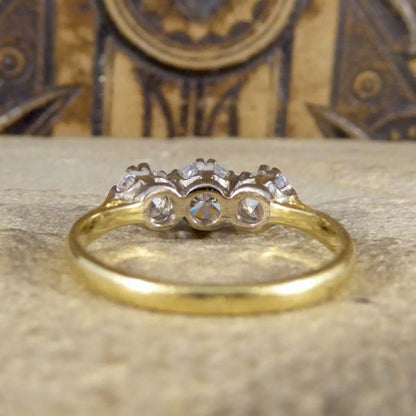 Vintage 1.54ct Three Stone Diamond Ring, 18ct Gold