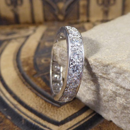 Antique Art Deco 2.40ct Diamond Eternity Ring, Platinum