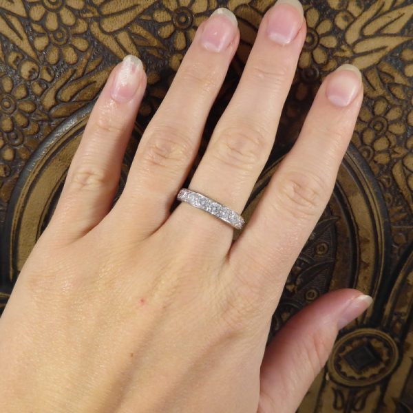 Antique Art Deco 2.40ct Diamond Eternity Ring, Platinum