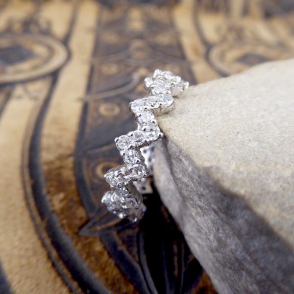 Zig Zag Design Diamond Eternity Ring, 18ct White Gold