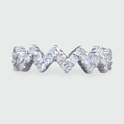 Zig Zag Design Diamond Eternity Ring, 18ct White Gold