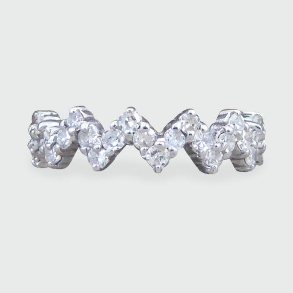 Zig Zag Design Diamond Eternity Ring, 18ct White Gold