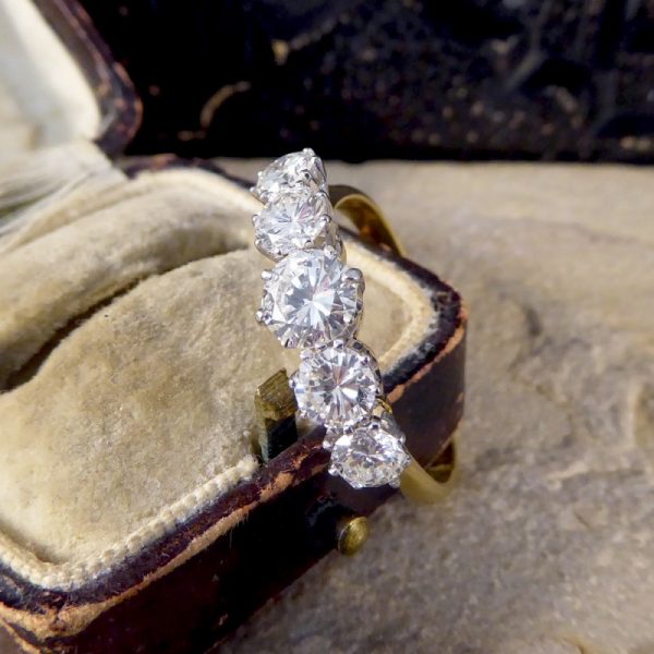 Vintage 2.15ct Five Stone Diamond Ring in 18ct Gold