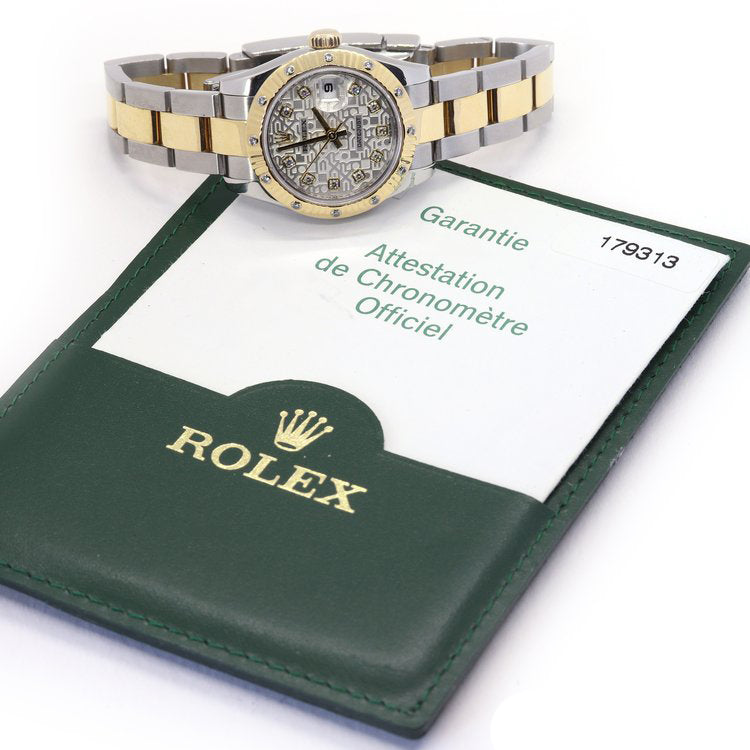Rolex Lady Datejust 18ct Gold and Steel Watch with Diamonds