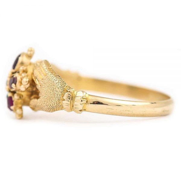 Antique Victorian Pansy REGARD and Fede Ring Circa 1880