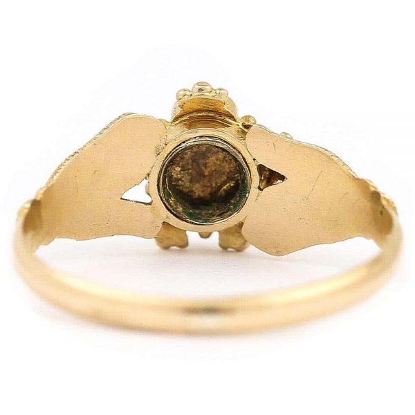 Antique Victorian Pansy REGARD and Fede Ring Circa 1880