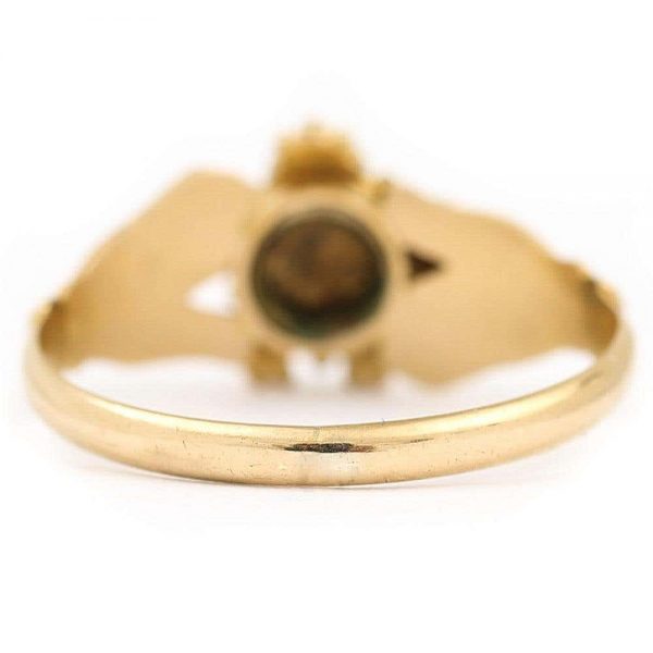 Antique Victorian Pansy REGARD and Fede Ring Circa 1880