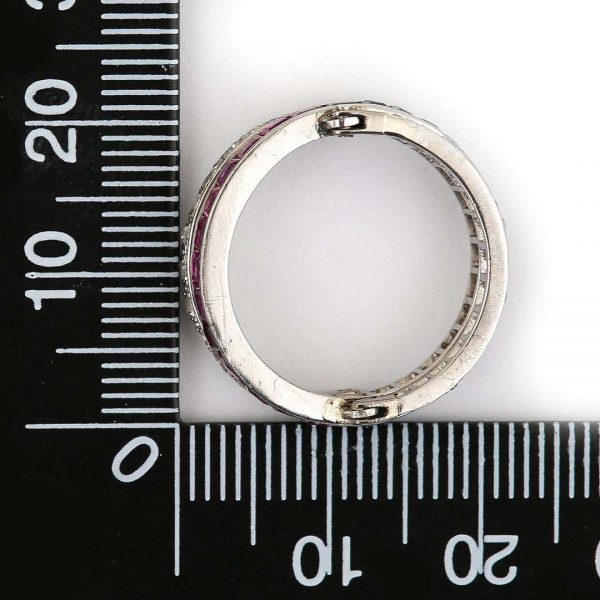 Vintage Art Deco Day and Night Ruby Sapphire and Diamond Ring Circa 1930