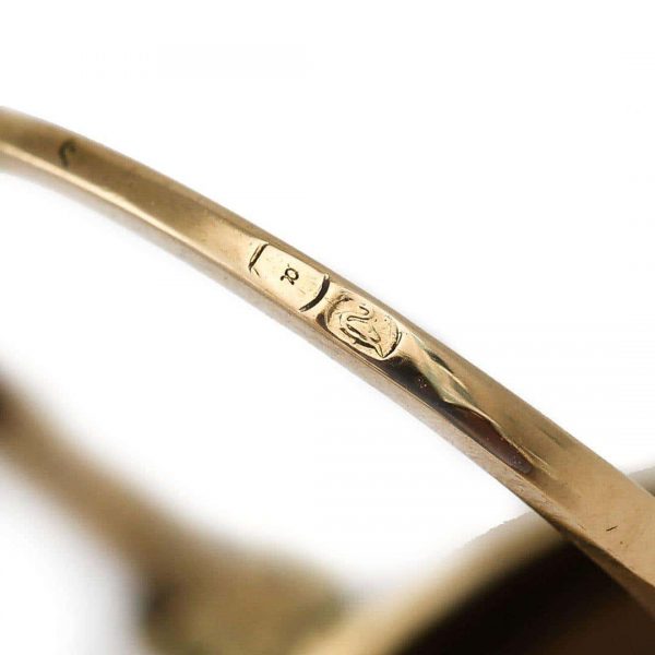 Antique 19th Century 18ct Gold Blue Enamel Pearl Diamond Sunburst Dome Ring Circa 1850