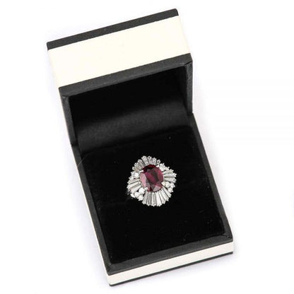 Vintage Platinum 2.18ct No-Heat Ruby and 2.00ct Diamond Ballerina Ring, with Certificate