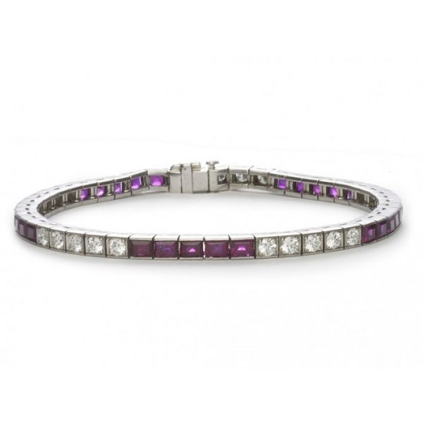RUBY & DIAMOND PLATINUM BRACELET