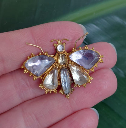 Regency Antique Gem Set Butterfly Brooch