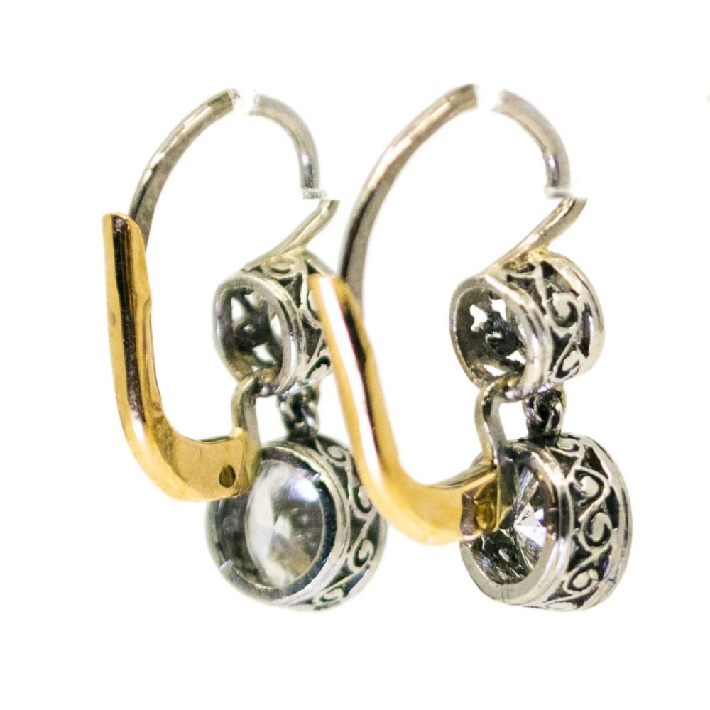 Vintage Old Cut Diamond Double Drop Earrings