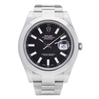 Rolex Oyster Perpetual Datejust II Steel 116300 Watch with Black Dial