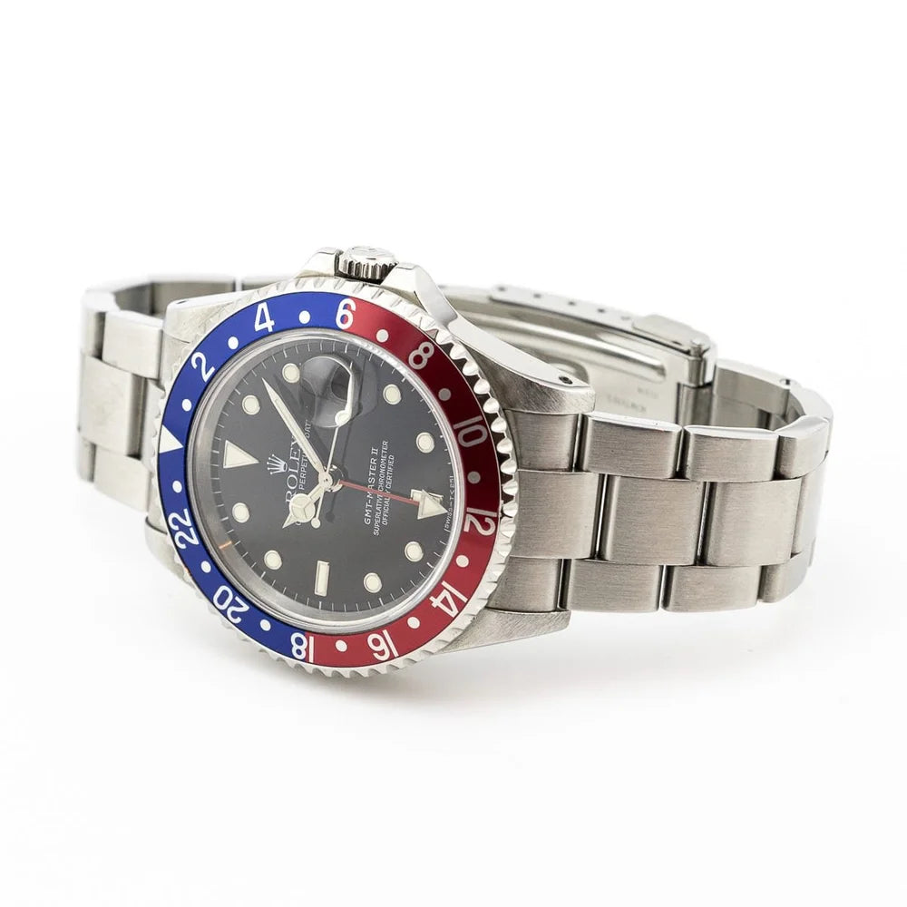 Vintage Rolex GMT Master II Pepsi 16710 Watch, Circa 1996