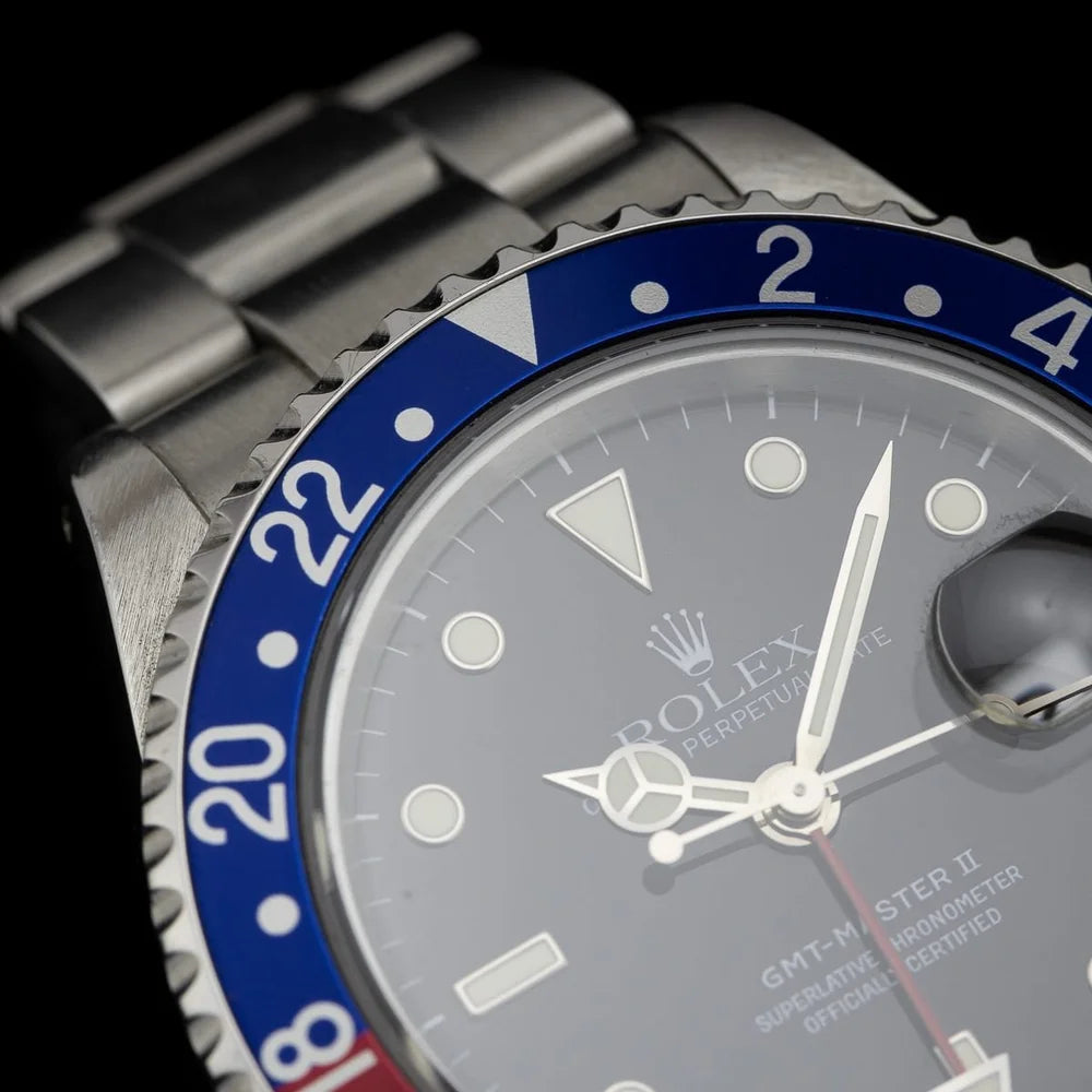 Vintage Rolex GMT Master II Pepsi 16710 Watch, Circa 1996