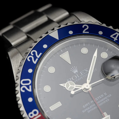 Vintage Rolex GMT Master II Pepsi 16710 Watch, Circa 1996
