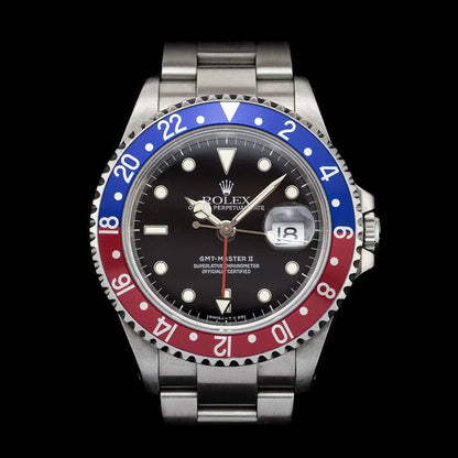 Vintage Rolex GMT Master II Pepsi 16710 Watch, Circa 1996