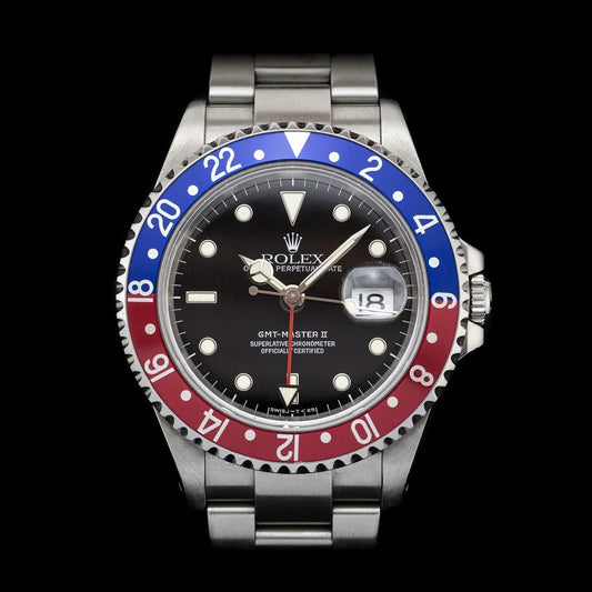 Vintage Rolex GMT Master II Pepsi 16710 Watch, Circa 1996