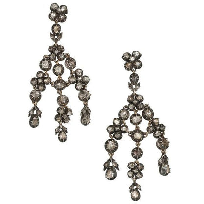 Georgian 4ct Rose Cut Diamond Girandole Chandelier Drop Earrings