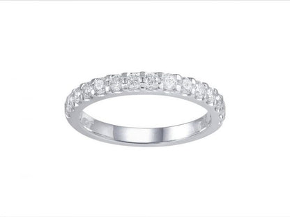 Round Brilliant Cut Diamond Half Eternity Ring, 0.56cts, 18ct White Gold