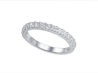 Round Brilliant Cut Diamond Half Eternity Ring, 0.56cts, 18ct White Gold