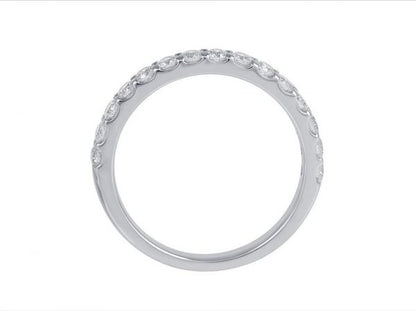 Round Brilliant Cut Diamond Half Eternity Ring, 0.56cts, 18ct White Gold