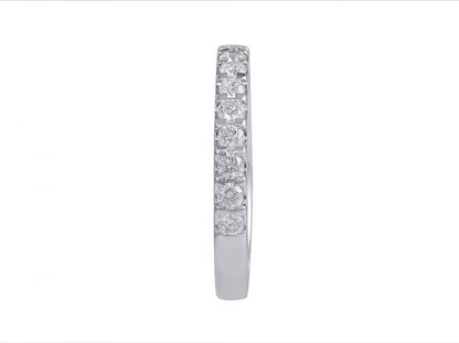 Round Brilliant Cut Diamond Half Eternity Ring, 0.56cts, 18ct White Gold