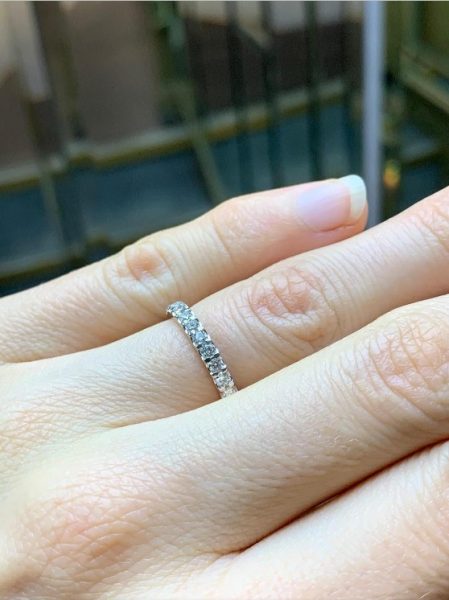 Round Brilliant Cut Diamond Half Eternity Ring, 0.56cts, 18ct White Gold