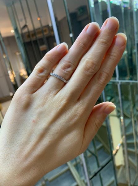 Round Brilliant Cut Diamond Half Eternity Ring, 0.56cts, 18ct White Gold