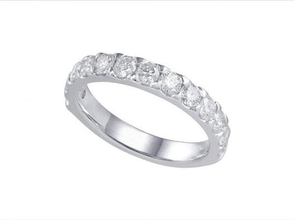 Round Brilliant Cut Diamond Half Eternity Ring, 1.04cts, 18ct White Gold