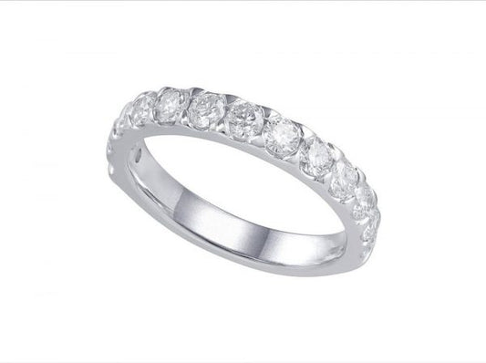 Round Brilliant Cut Diamond Half Eternity Ring, 1.04cts, 18ct White Gold