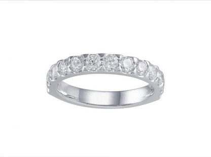 Round Brilliant Cut Diamond Half Eternity Ring, 1.04cts, 18ct White Gold