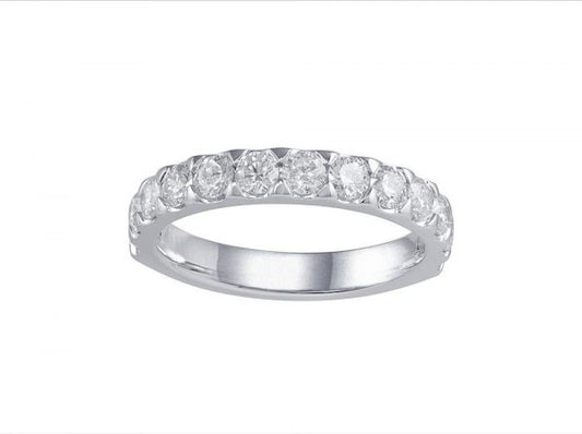 Round Brilliant Cut Diamond Half Eternity Ring, 1.04cts, 18ct White Gold
