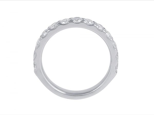 Round Brilliant Cut Diamond Half Eternity Ring, 1.04cts, 18ct White Gold
