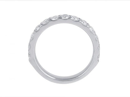 Round Brilliant Cut Diamond Half Eternity Ring, 1.04cts, 18ct White Gold